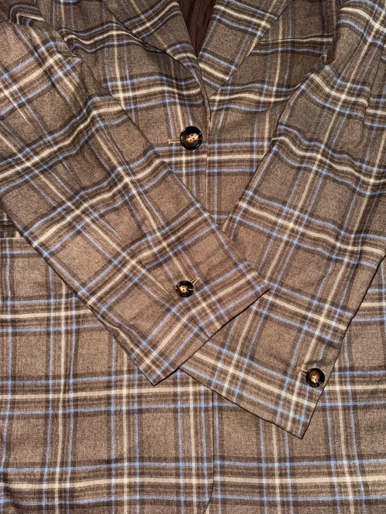 Lovers + Friends Plaid Brown Oversized Blazer Jacket - Women's size small - Picture 16 of 16